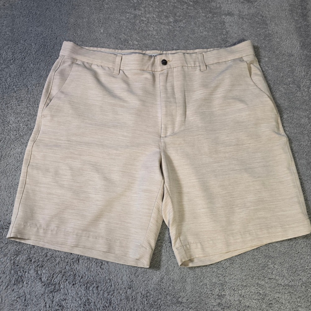 Callaway‎ Mens 38 Golf Shorts Beige Heathered Stretch Performance Flat Front